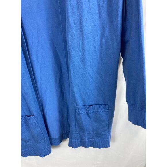 Lands End Open Front Pocket Cardigan Blue Size Small - Picture 3 of 6